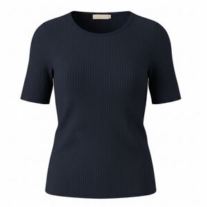 BROOKS BROTHERS Women’s Black Knit Silk Blouse Size M Short Sleeve